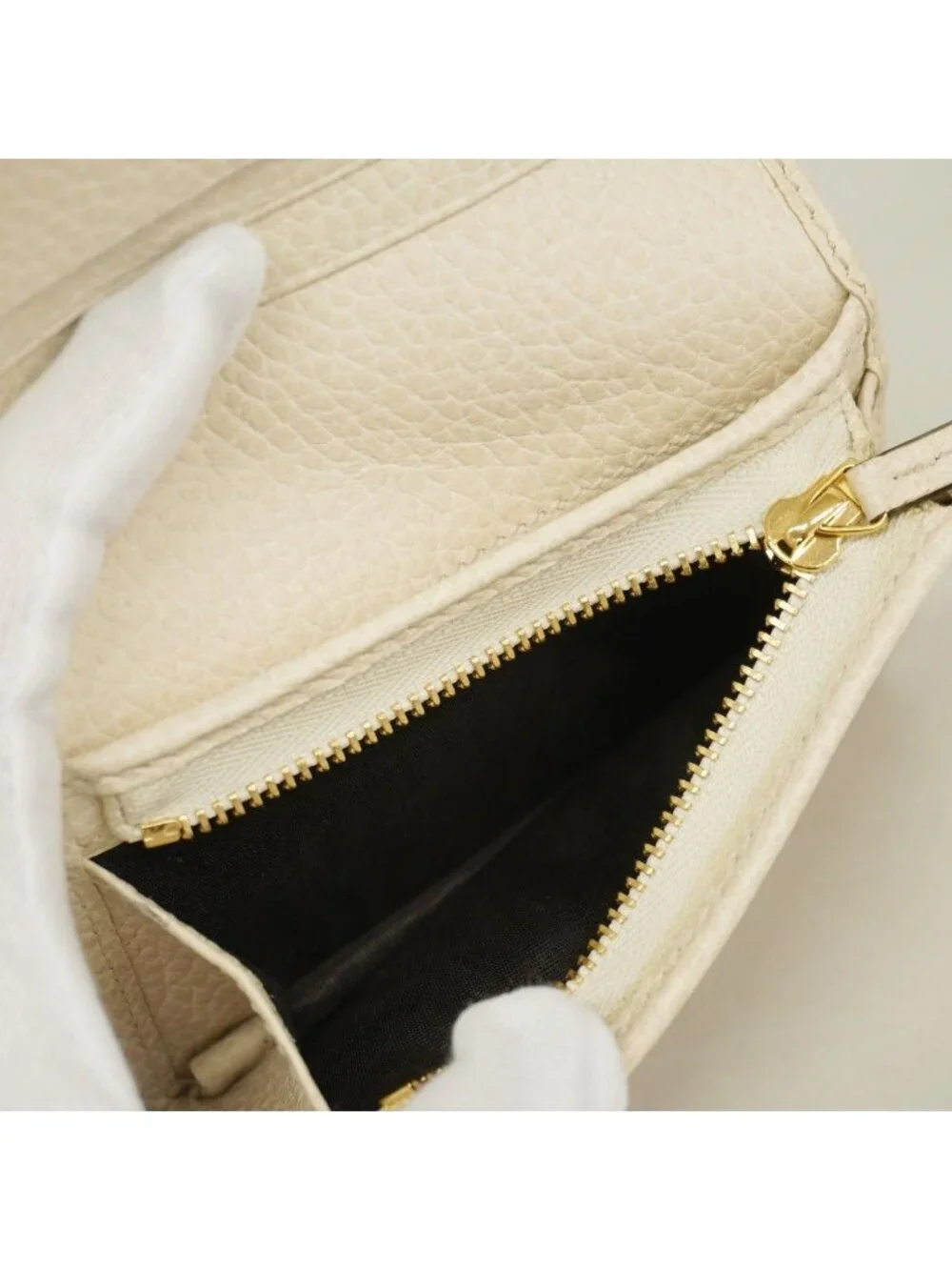 ★SOLD★ Gucci Wallet GG Marmont Leather White Gold - Picture 9 of 10